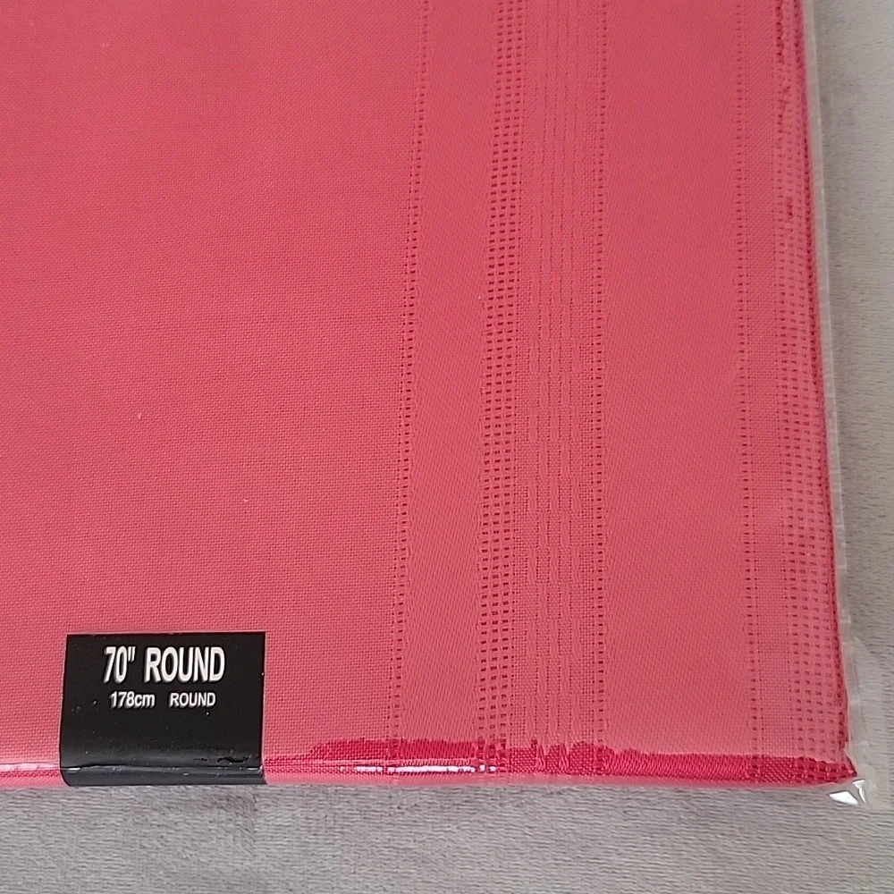 Satin Stripe Fabric Round Tablecloth 70